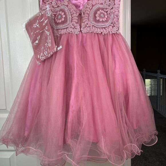 Nox Anabel Sparkly Lace Applique Bodice Tulle Cocktail Mini Dress-New Size M - Picture 7 of 12